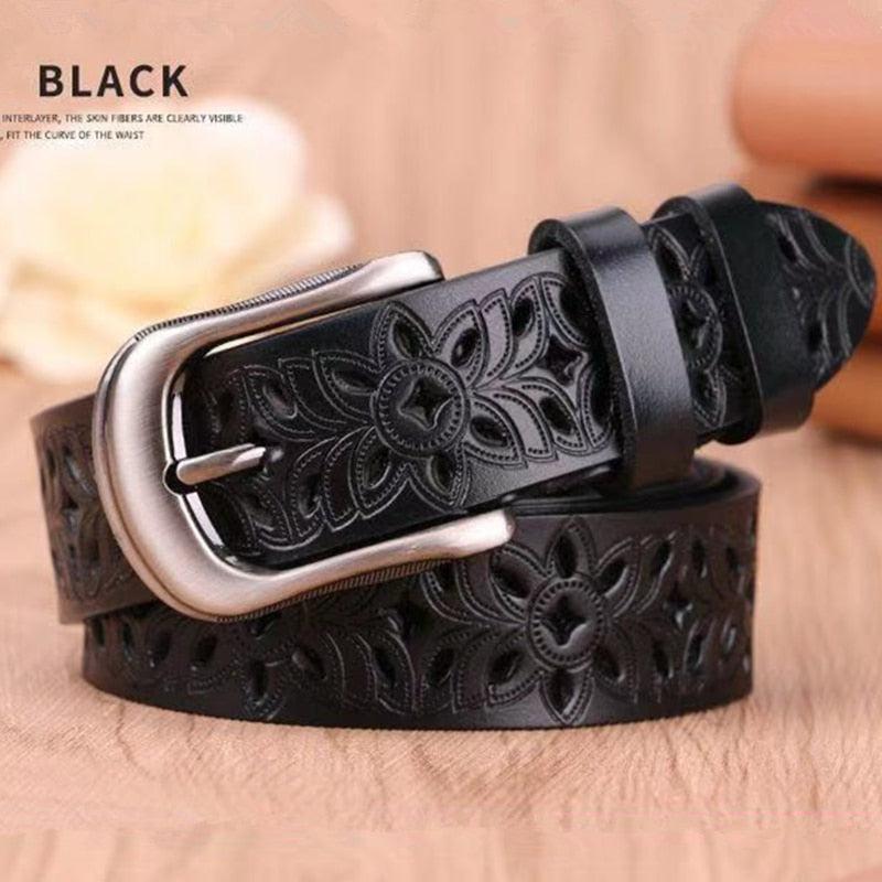 Leather Belts for Women Vintage Pin Buckle Strap Jeans-Belt-Bennys Beauty World