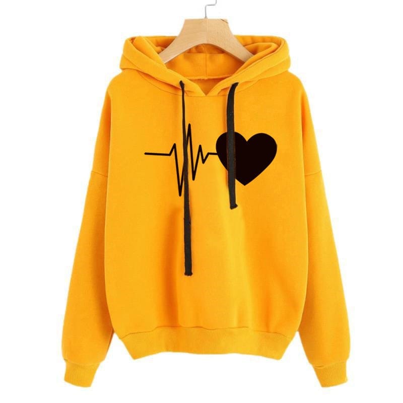 Heart Print Streetwear Unisex Hoodies Spring Long-sleeve Clothes BENNYS 