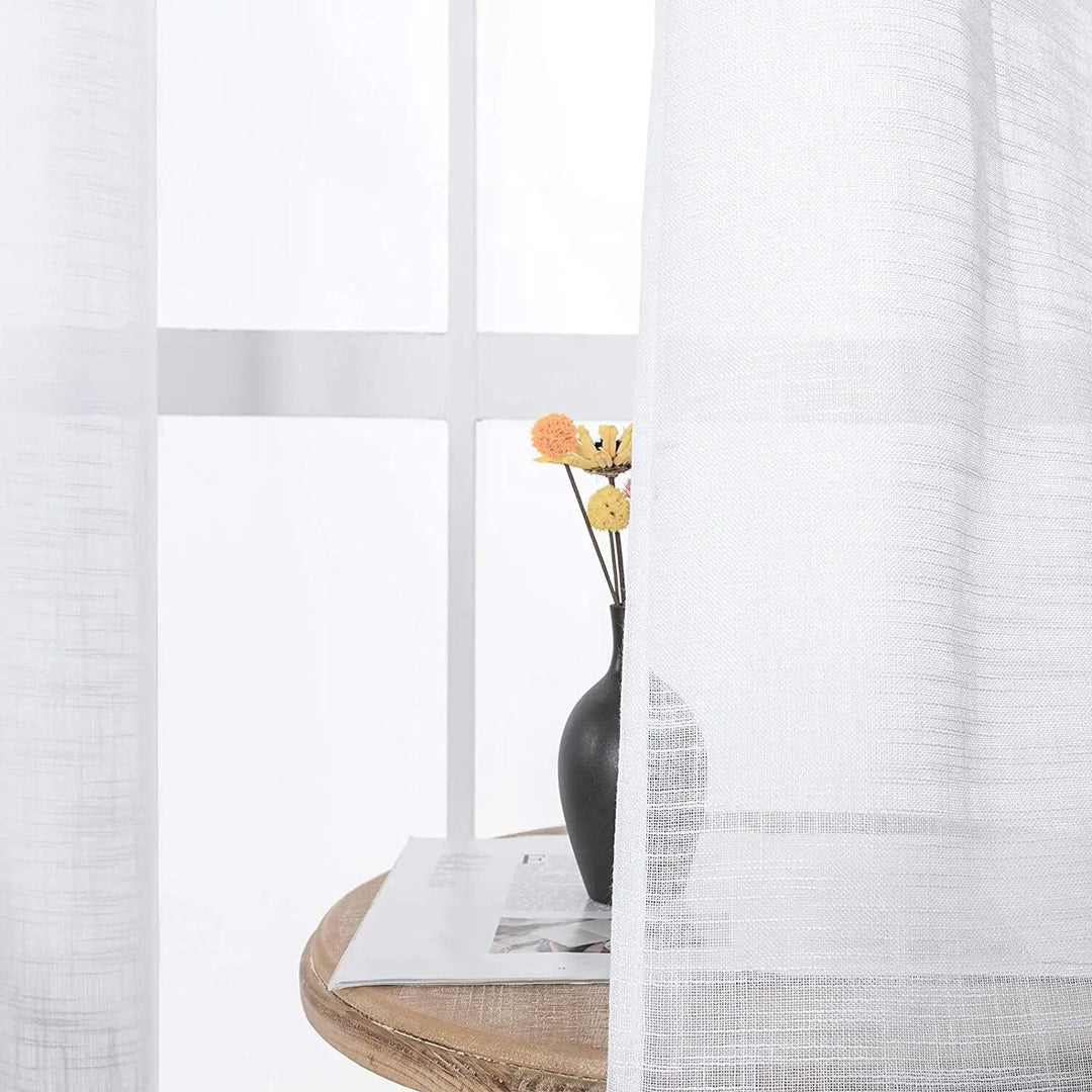 Modern Linen Japanese style Solid Color Tulle Curtains in the Living Room Bedroom Kitchen Curtains for Window Voile Sheer Drapes-Arlik interiors