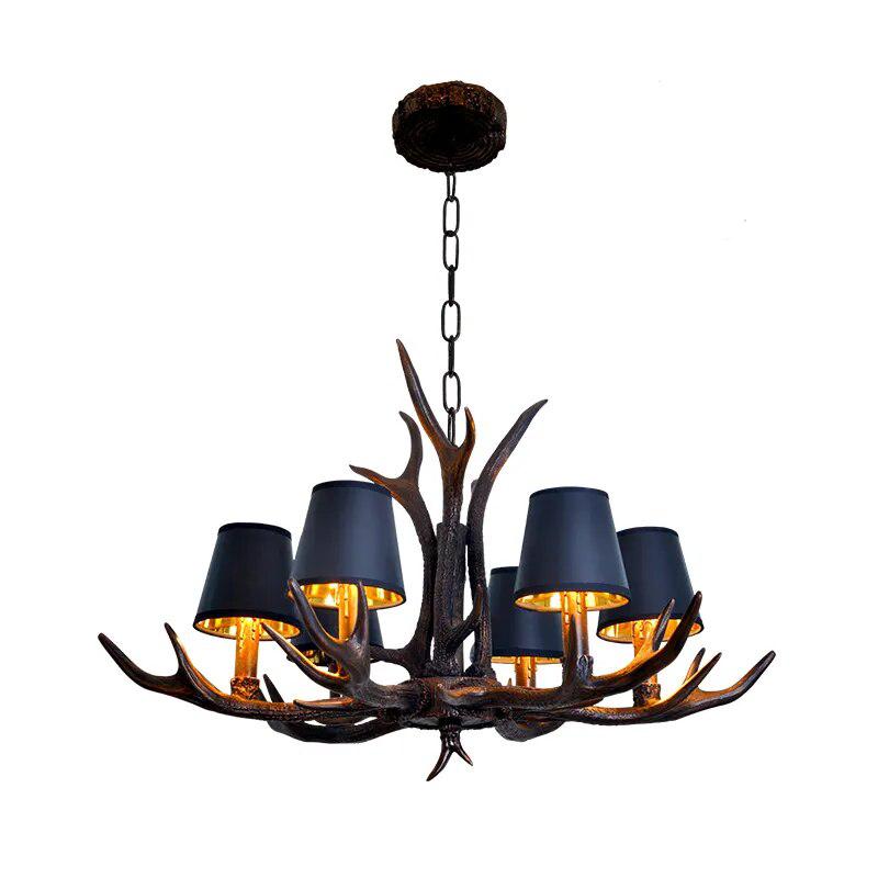 Resin antler chandelier bedroom Decor-Light Fixtures-Arlik interiors