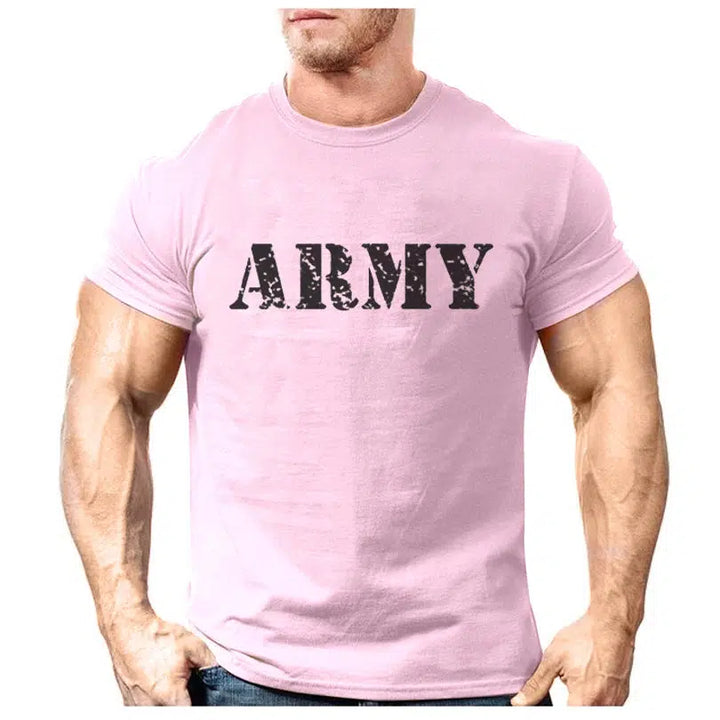 Fashion ARMY Letter Printed T-Shirt For Men