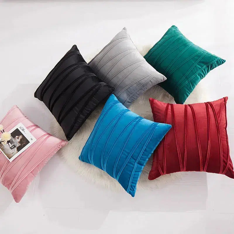 Striped Velvet Throw Pillow Covers 