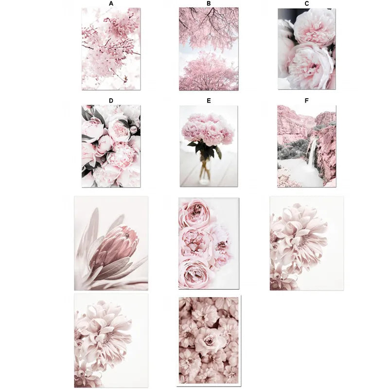 Peony Cherry Blossom Wall Art Posters And Prints-Arlik interiors