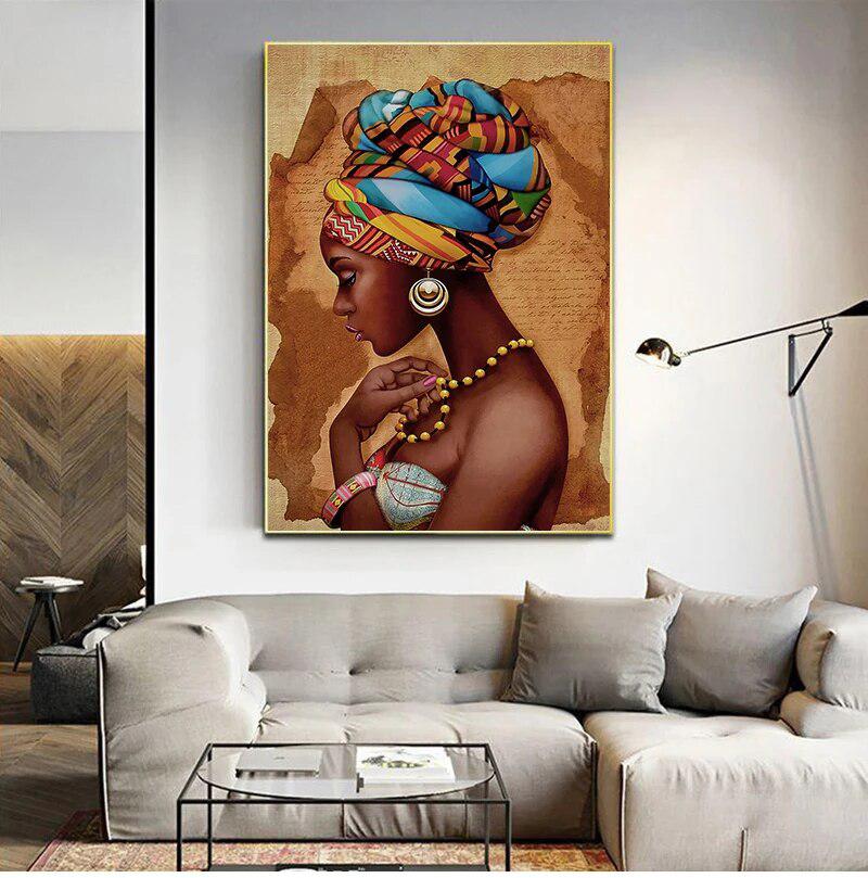 African Art Woman Painting Prints on Canvas-Art-Arlik interiors