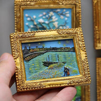 World famous painting Van Gogh painting Picture frame 3d fridge magnets starry sky sunflower siesta refrigerator stickers gifts-Arlik interiors