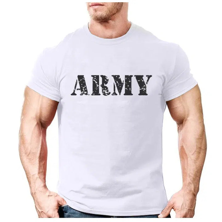 Fashion ARMY Letter Printed T-Shirt For Men