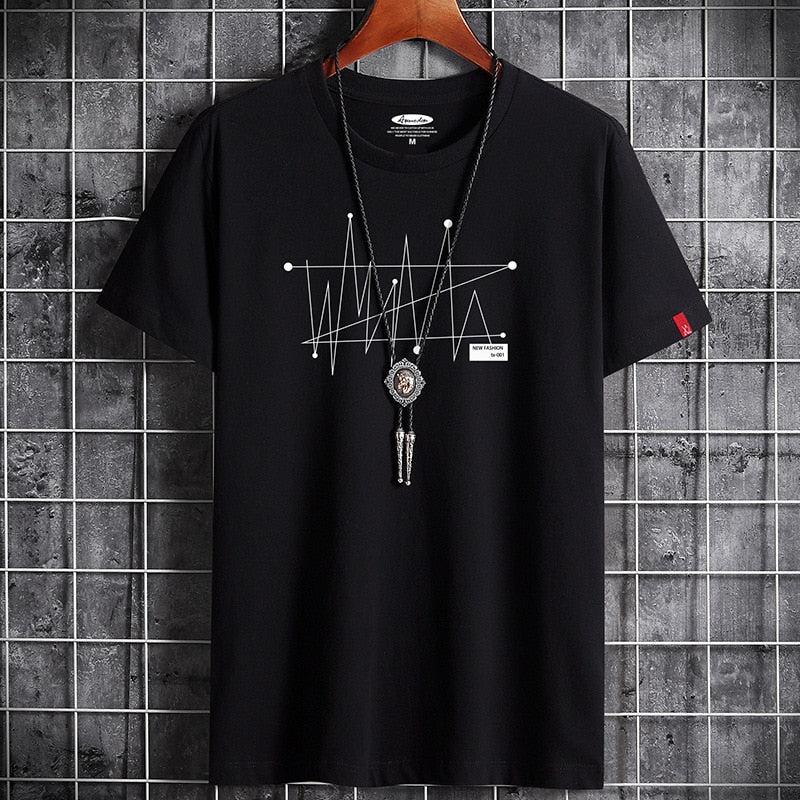 Men's Loose Cotton Fashion Short Sleeve T-shirt-shirt-Bennys Beauty World