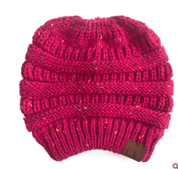 High Bun Ponytail Beanie Hat Chunky Soft Stretch Cable Knit Warm Fuzzy Hats BENNYS 