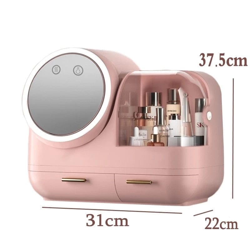 High Quality Makeup Storage Case LED Light With Fan Make Up Organizer BENNYS 