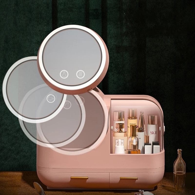 High Quality Makeup Storage Case LED Light With Fan Make Up Organizer BENNYS 