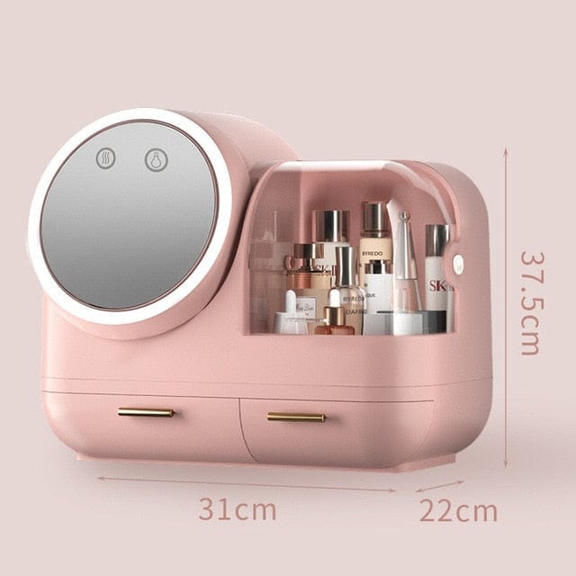 High Quality Makeup Storage Case LED Light With Fan Make Up Organizer BENNYS 