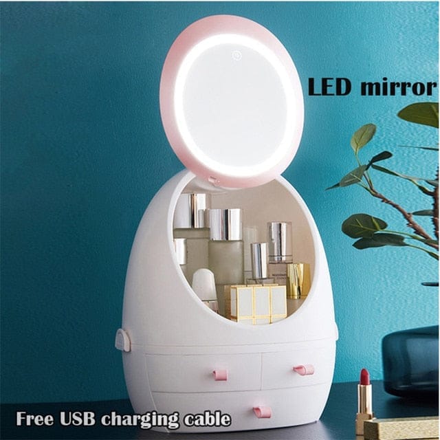 High Quality Makeup Storage Case LED Light With Fan Make Up Organizer BENNYS 