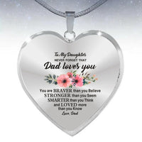 High Quality To My Daughter Heart Necklace Dad Loves You Inspirational Necklaces BENNYS 