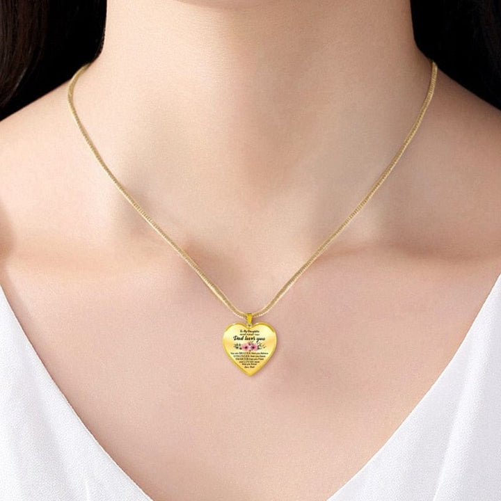 High Quality To My Daughter Heart Necklace Dad Loves You Inspirational Necklaces BENNYS 