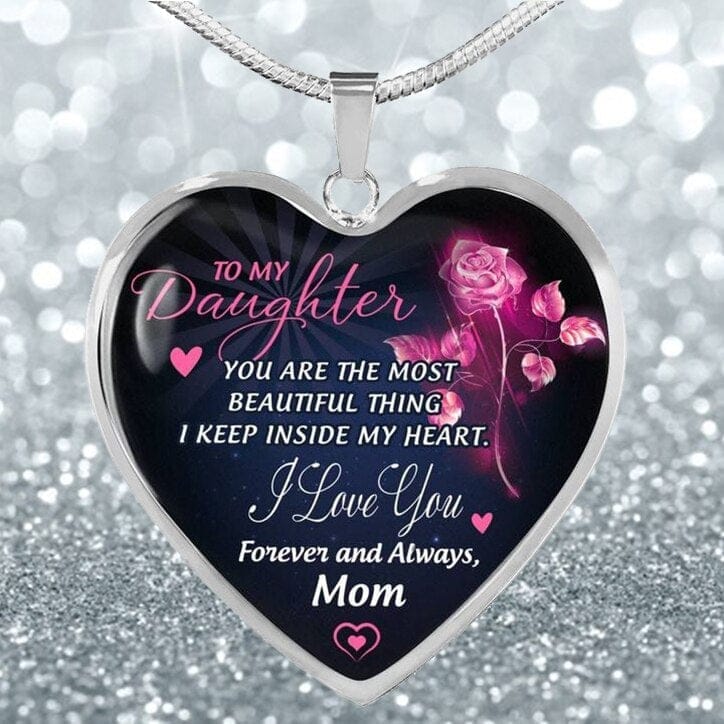High Quality To My Daughter Love Mom Heart Necklace BENNYS 