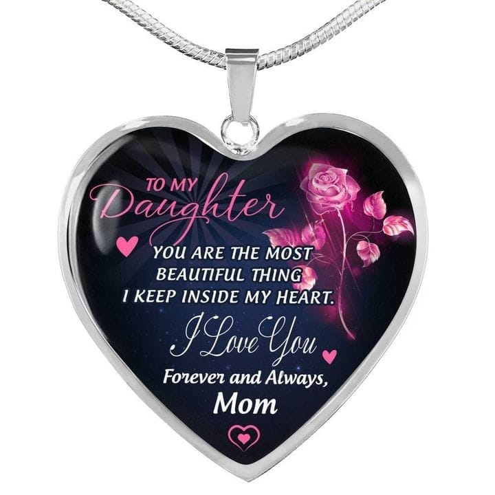 High Quality To My Daughter Love Mom Heart Necklace BENNYS 