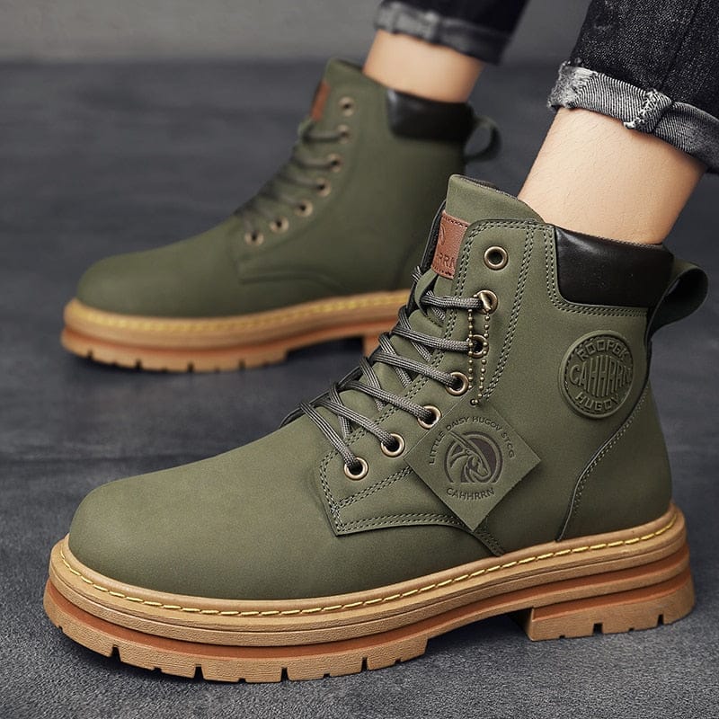 High Top Boots Men Leather Shoes Fashion Military Boots For Men BENNYS 