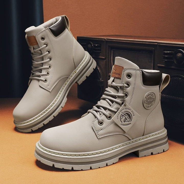 High Top Boots Men Leather Shoes Fashion Military Boots For Men BENNYS 