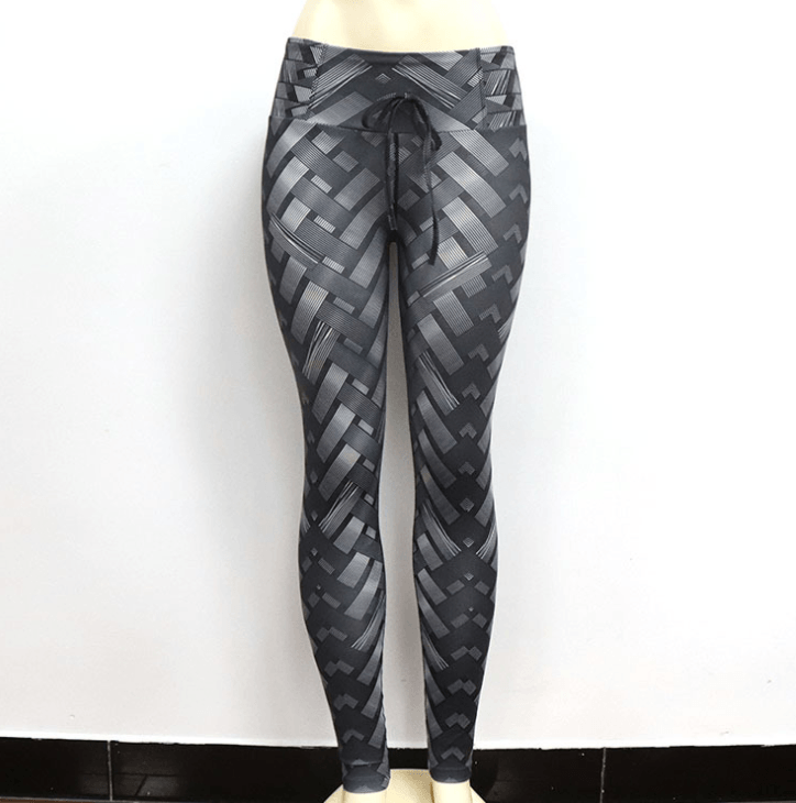 High Waist Iron Weave Print Push Up Yoga Workout Leggings BENNYS 