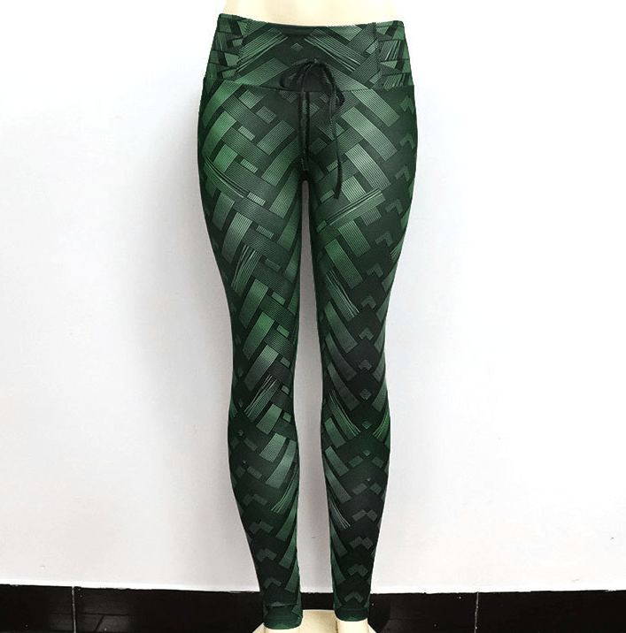 High Waist Iron Weave Print Push Up Yoga Workout Leggings BENNYS 