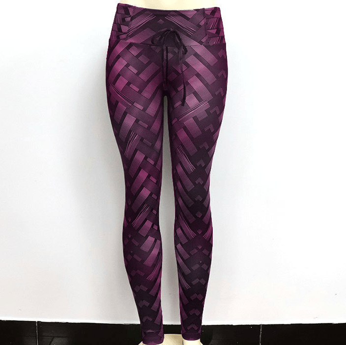 High Waist Iron Weave Print Push Up Yoga Workout Leggings BENNYS 