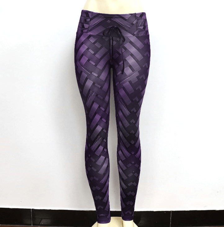 High Waist Iron Weave Print Push Up Yoga Workout Leggings BENNYS 