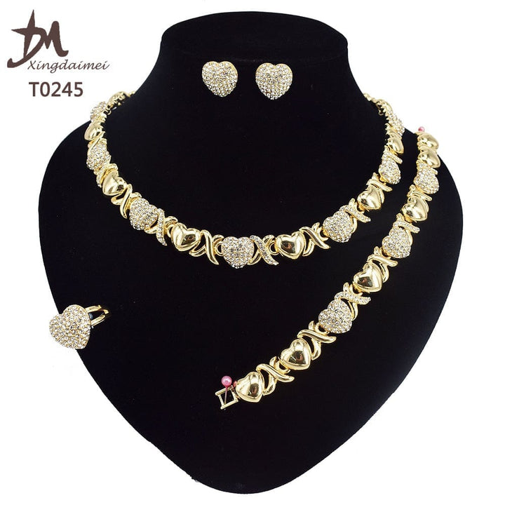 High quality 18k gold XOXO plated jewelry set BENNYS 