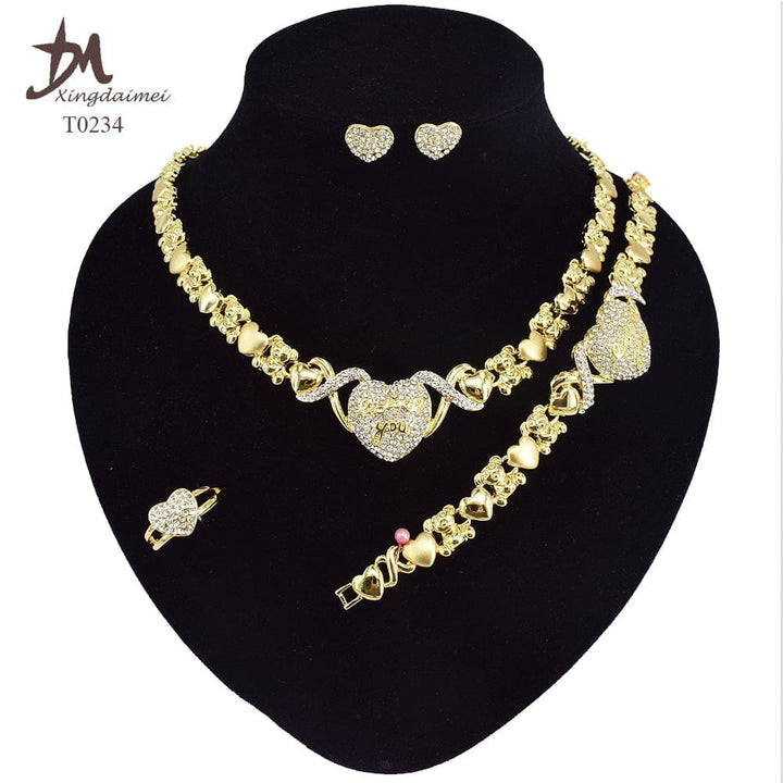 High quality 18k gold XOXO plated jewelry set BENNYS 