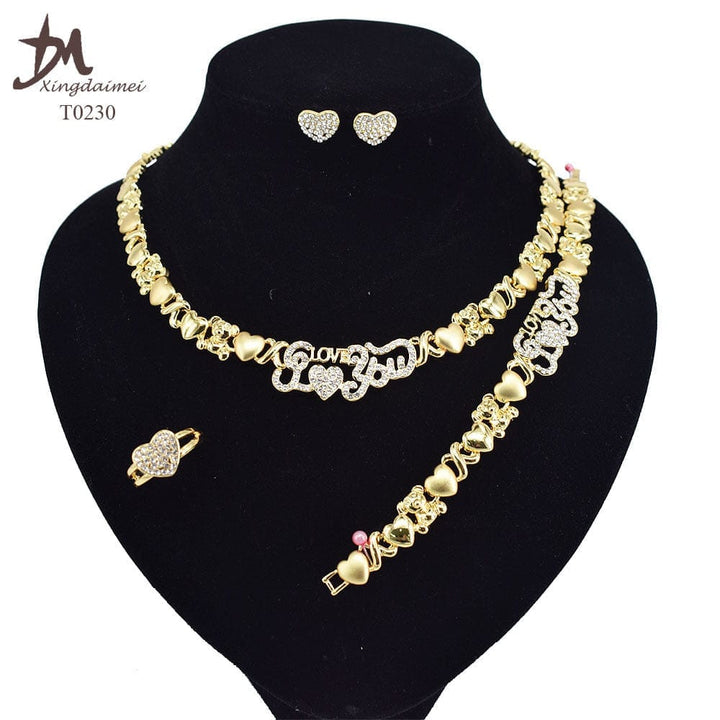 High quality 18k gold XOXO plated jewelry set BENNYS 