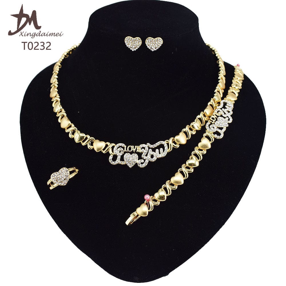 High quality 18k gold XOXO plated jewelry set BENNYS 