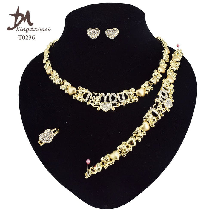 High quality 18k gold XOXO plated jewelry set BENNYS 