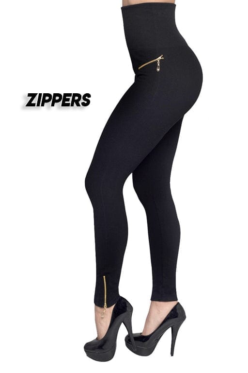 High-waisted Tight Pants Tummy Control Zipper Leggings for Women BENNYS 
