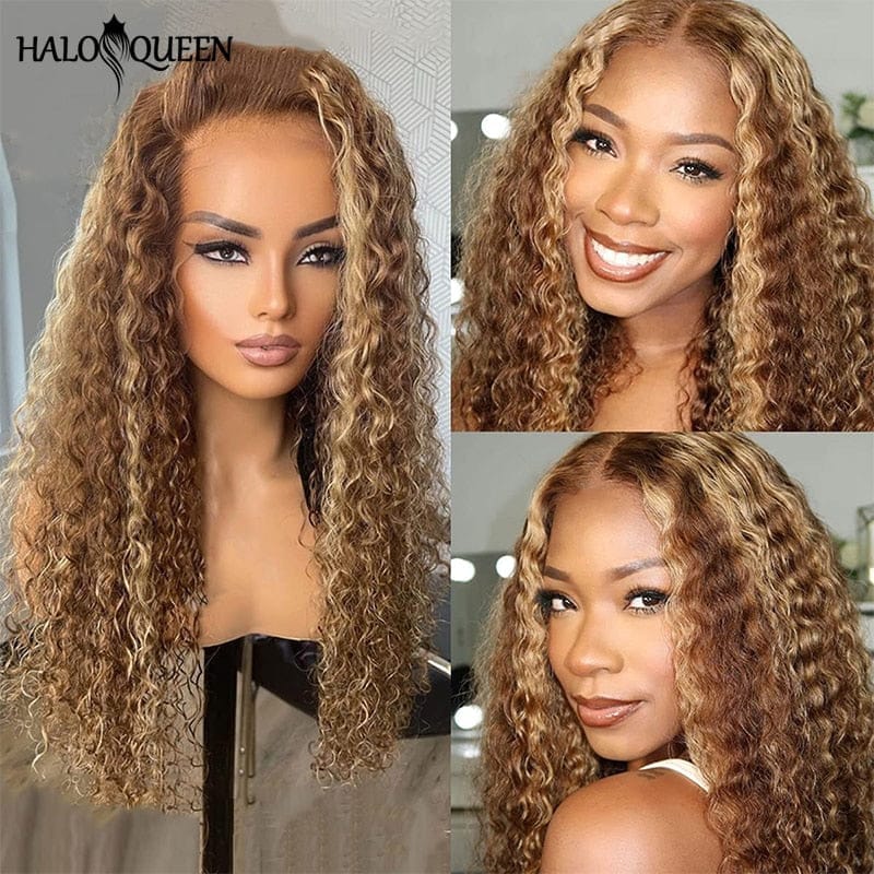 Highlight Wig Human Hair Honey Blonde Lace Front Wigs For Women BENNYS 