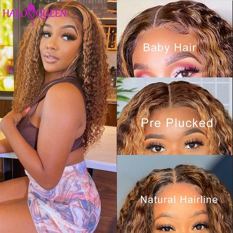 Highlight Wig Human Hair Honey Blonde Lace Front Wigs For Women BENNYS 
