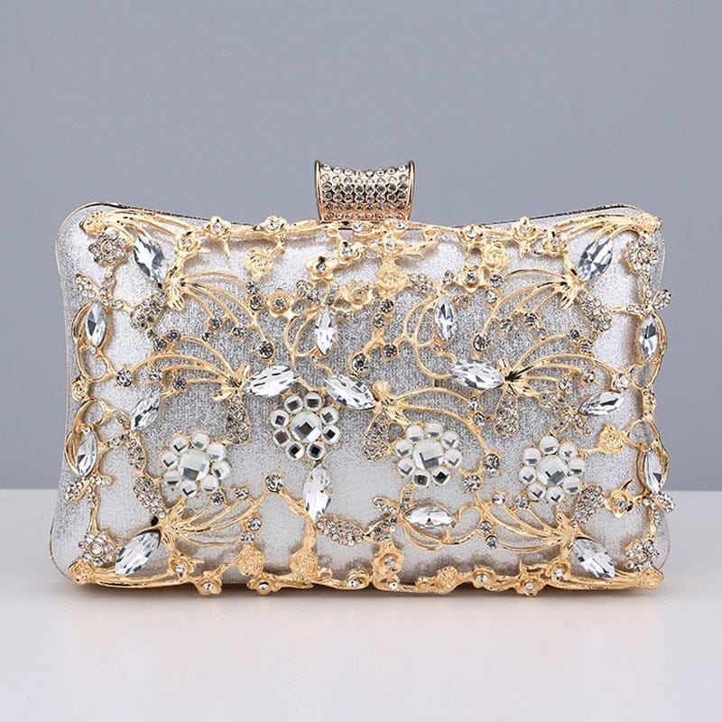 Hollow Out Style Women Evening  Bags Rhinestones Party Purse BENNYS 