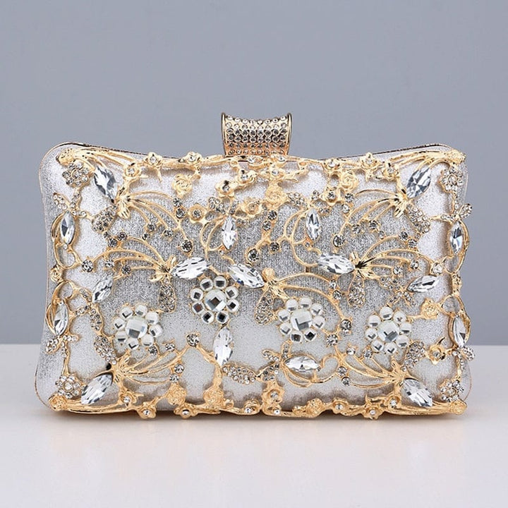 Hollow Out Style Women Evening  Bags Rhinestones Party Purse BENNYS 