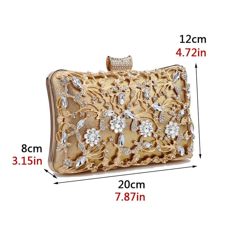 Hollow Out Style Women Evening  Bags Rhinestones Party Purse BENNYS 