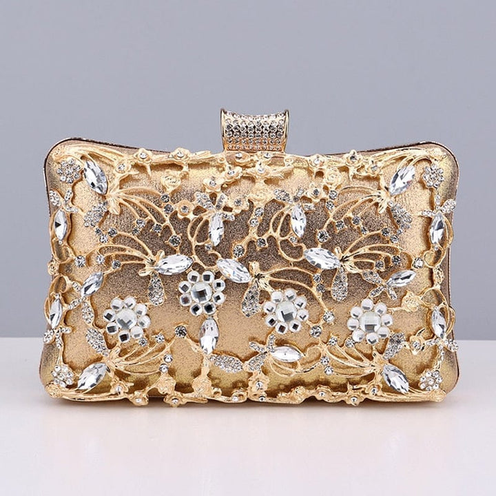 Hollow Out Style Women Evening  Bags Rhinestones Party Purse BENNYS 