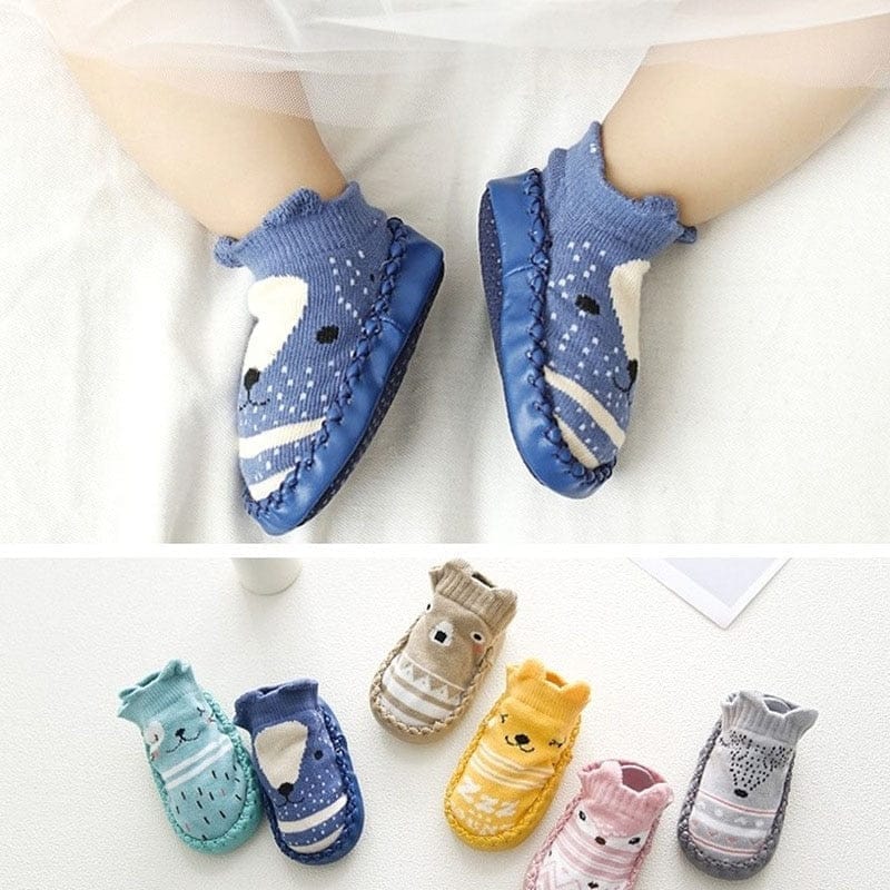Hot Baby Socks For Babies Rubber Soles Cartoon Animals Anti Slip Shoes BENNYS 