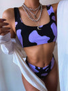 Hot Bikinis Sexy Cow Print Bikini Set Women Cut Out Push Up Swimsuit BENNYS 