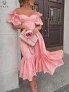 Hot Popular Plus Size A-Line Midi Dress For Women BENNYS 