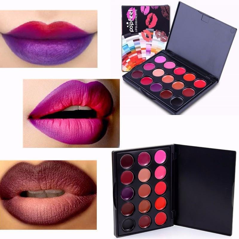 Hot Sale 15 Colors/Set Women Moisturizing Long Lasting Lip Gloss Palette BENNYS 