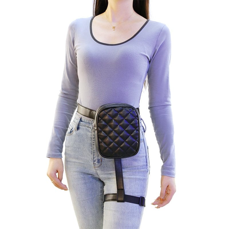 Hot Trendy Stylish Women Waist Leg Belt Leather Cool Girl Bag BENNYS 