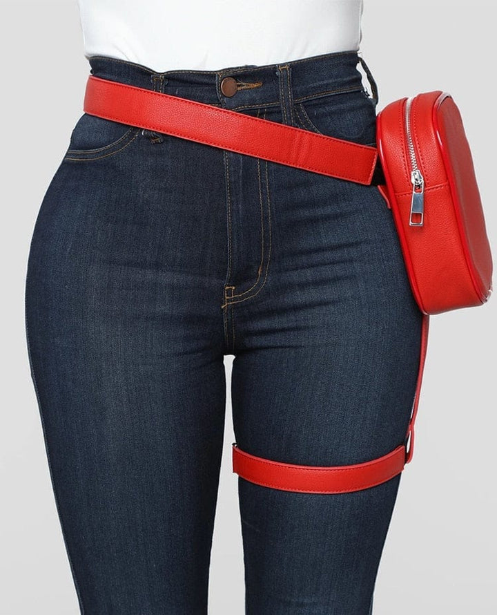 Hot Trendy Stylish Women Waist Leg Belt Leather Cool Girl Bag BENNYS 