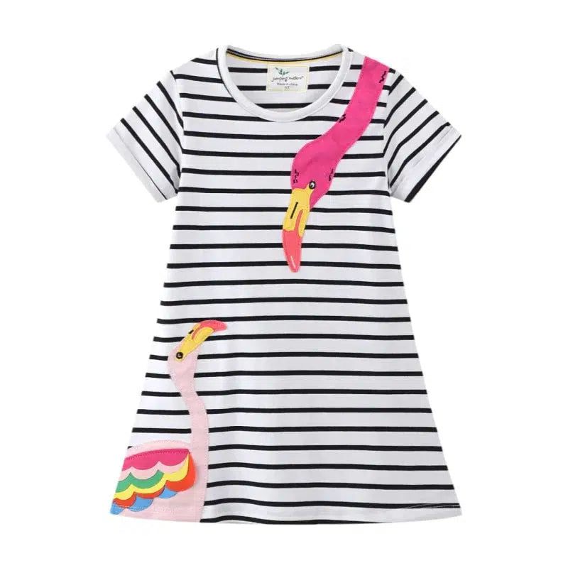 Jumping Meters Yellow White Striped Cartoon Princess Dress BENNYS 