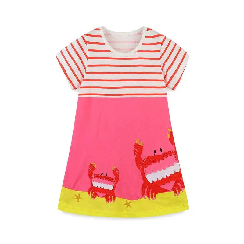 Jumping Meters Yellow White Striped Cartoon Princess Dress BENNYS 