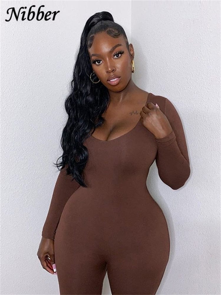 Jumpsuit For Women‘s Clothing Casual Brown Fitness Rompers BENNYS 