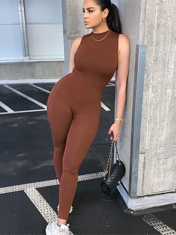 Jumpsuit For Women‘s Clothing Casual Brown Fitness Rompers BENNYS 