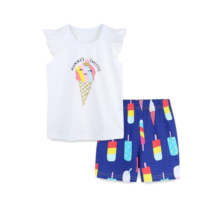 Kids Clothing Sets Cute Flamingo Print Cotton Outfits BENNYS 