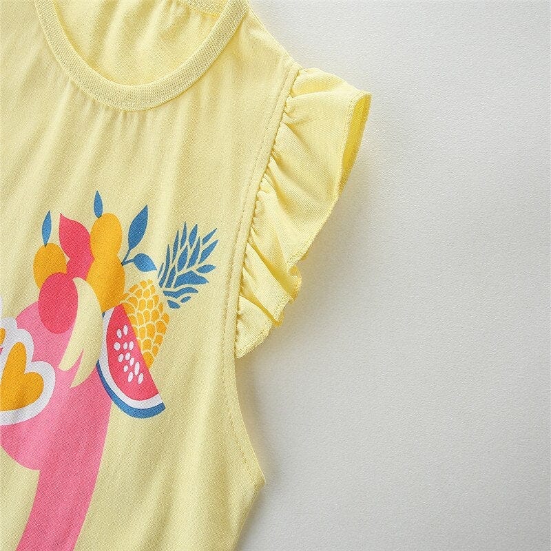 Kids Clothing Sets Cute Flamingo Print Cotton Outfits BENNYS 